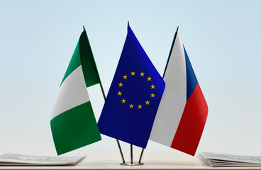 Flags of Nigeria European Union and Czech Republic