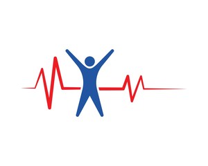 heart beat line vector