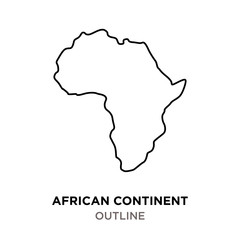 african continent outline on white background