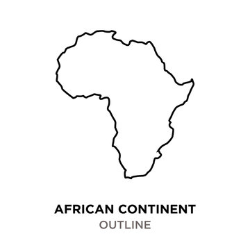 african continent outline on white background