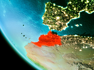 Morocco in red in the evening