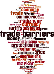 Trade barriers word cloud