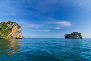 blue sky Needle, sea, island