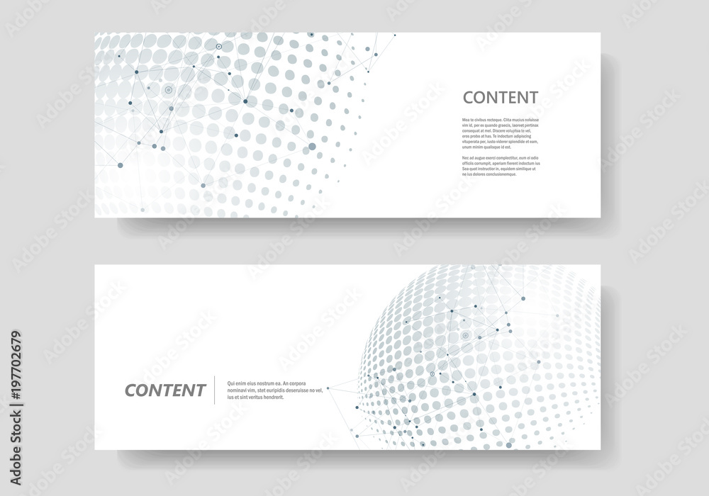 Aufkleber vector halftone circle design witn molecule connect