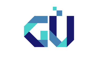 GU Digital Ribbon Letter Logo