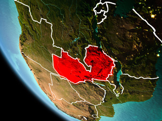 Zambia at night on Earth