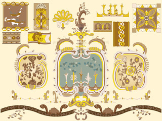 Vintage French Ivory Kit - Borders Frames Backgrounds & Elements