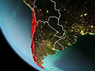 Chile at night on Earth