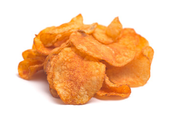 BBQ Kettle Potato Chips on a White Background
