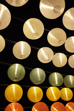 Lantern Bridge Archway. Enlighten Canberra Night Noodle Markets, ACT