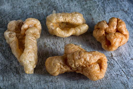 deep fried pig skin treats called cueritos or chicharron