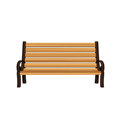 Street bench made of metal and wood. Vector