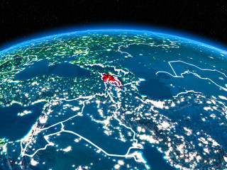 Armenia from space at night