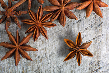 anise seed closeup on rustic background