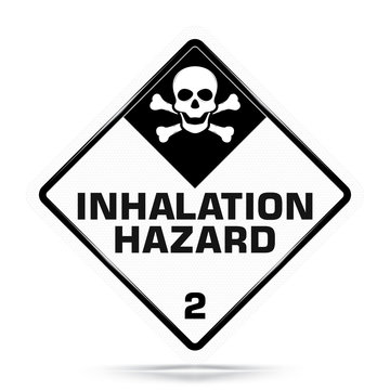 International Inhalation Hazard Class 2 Symbol,White Warning Dangerous icon on white background, Attracting attention Security First sign, Idea for,graphic,web design,Vector and illustration,EPS10.