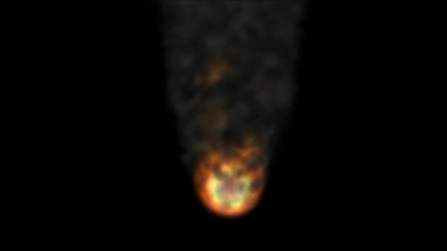 4k huge explosion,blast flow fireball & smoke in space,war scene.