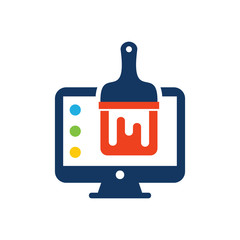 Paint Computer Logo Icon Design