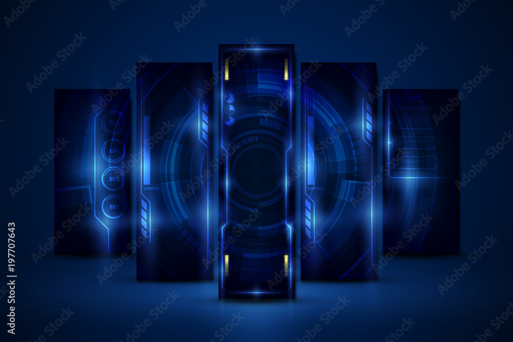 Poster abstract hud ui gui future futuristic screen system virtual design background