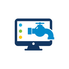 Plumbing Computer Logo Icon Design