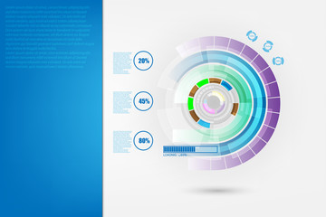 Technology abstract circle background. Mechanical background. Design template for your projects. Vector illustration.