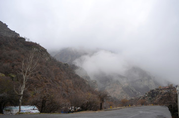 misty landscapes of Armenia. Gloomy landscape
