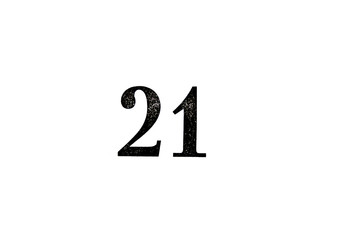 a twenty one digit isolated on a white background