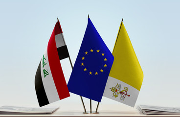Flags of Iraq European Union and Vatican