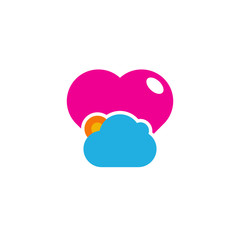 Cloud Love Logo Icon Design