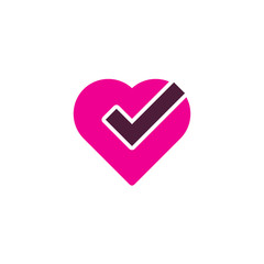 Check Love Logo Icon Design