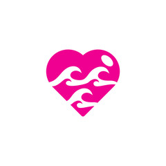 Wave Love Logo Icon Design