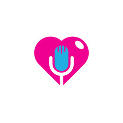 Podcast Love Logo Icon Design