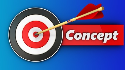 3d target with concept sign