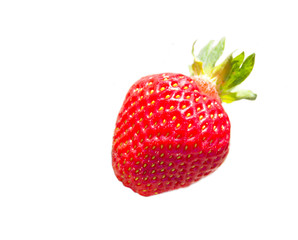 Ripe red strawberry on a white background