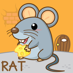 Cute mice holding cheese