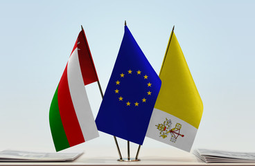 Flags of Oman European Union and Vatican