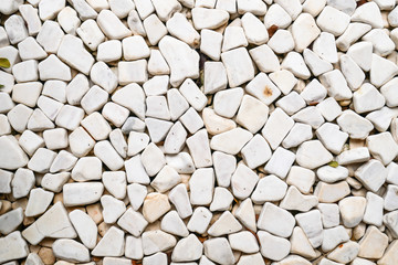 Little white stones carpet, stones close up and background