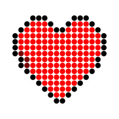 Dot Pixel Art Heart Shape