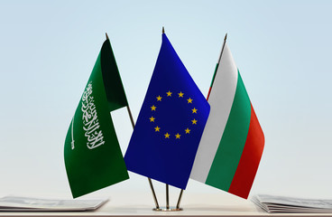 Flags of Saudi Arabia European Union and Bulgaria