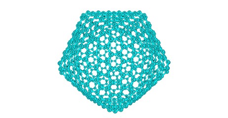Giant fullerene-like molecular structure isolated on white background