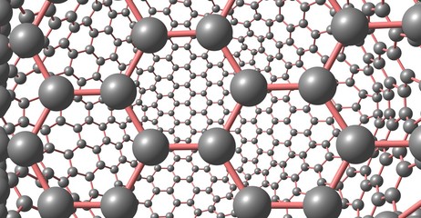 Graphene-like molecular structure isolated on white background
