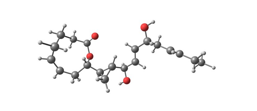 Neohalicholactone molecular structure isolated on white background
