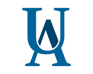 AU blue initial symbol typography typeface typeset logotype alphabet image vector icon