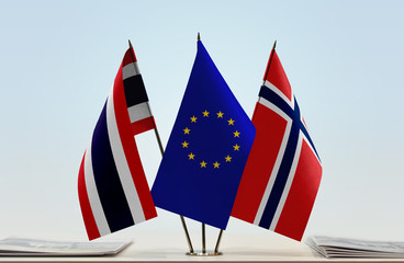 Flags of Thailand European Union and Norway