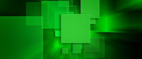 Green Neon glowing techno square