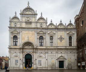 Venise, Italy - 03 12 2018: Vue de la Scuola Grande San Marco, depuis la place dans le quartier Castello. Hôpital de Venise