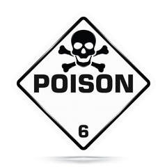 International Poison Class 6 Symbol,White Warning Dangerous icon on white background, Attracting attention Security First sign, Idea for,graphic,web design,Vector and illustration,EPS10.