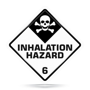 International Inhalation Hazard Class 6 Symbol,White Warning Dangerous icon on white background, Attracting attention Security First sign, Idea for,graphic,web design,Vector and illustration,EPS10.