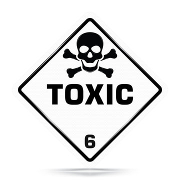 International Toxic  Class 6 Symbol,White Warning Dangerous icon on white background, Attracting attention Security First sign, Idea for,graphic,web design,Vector and illustration,EPS10.