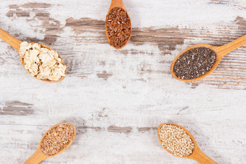 Ingredients containing natural minerals, vitamins and dietary fiber, healthy lifestyle and...