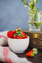 Fresh organic strawberries